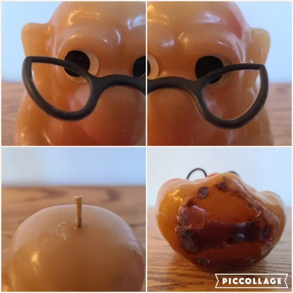 Vintage Candle - Novelty Wax Candle - Gorilla / Monkey In Glasses- Vintage Rare